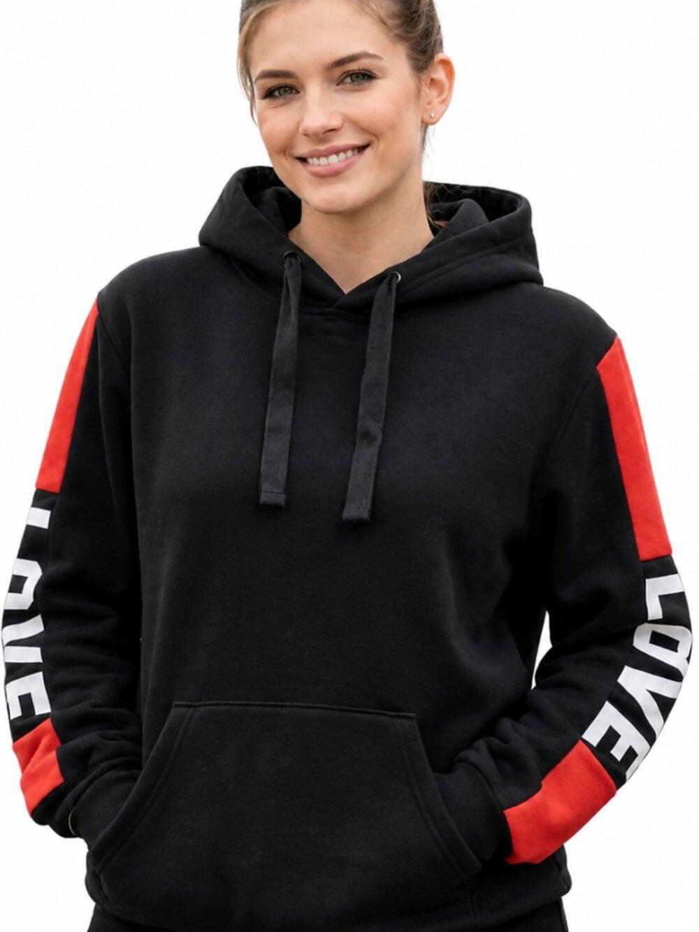 NEW Large black hoodie with pockets. Pullover hooded sweatshirt. Outdoor Cozy